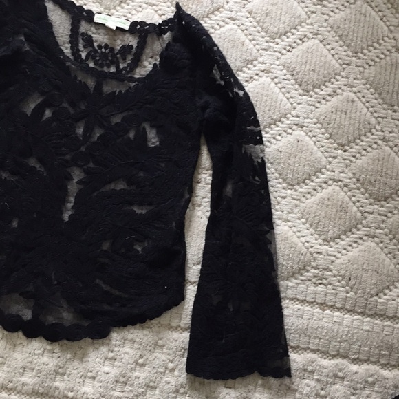 Black Long Sleeve Lace Shirt - Picture 3 of 6